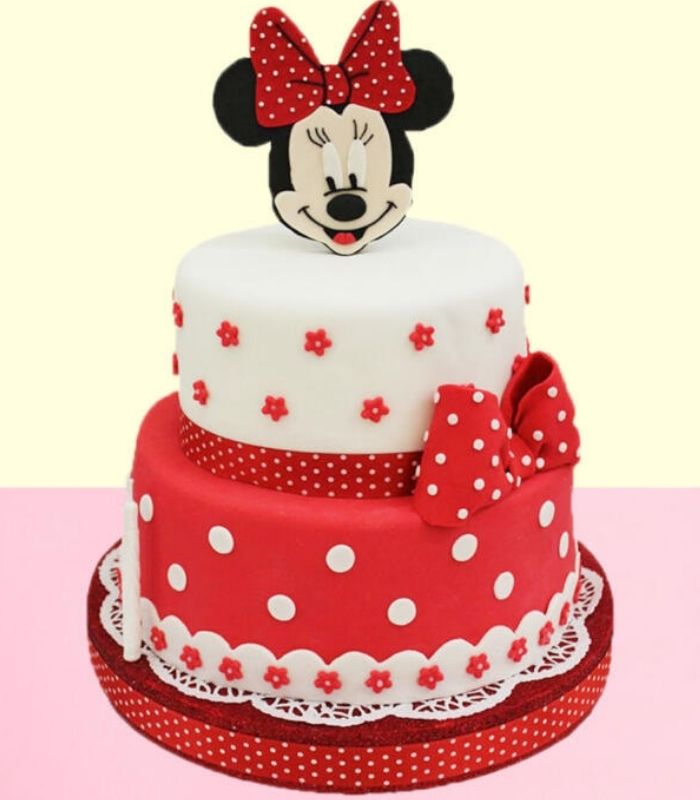 Minnie Mouse Cartoon Fondant Cake - The Cake World Shop