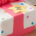 Pink Gift Wrap Fondant Cake
