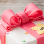 Pink Gift Wrap Fondant Cake